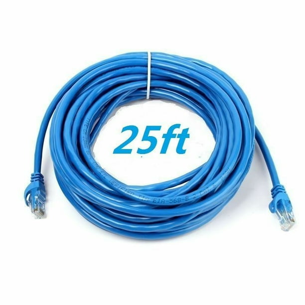 Cat 6 CAT6 Patch Cord Cable 500mhz Ethernet Internet Network LAN RJ45 UTP Black 25FT Cat 6 CAT6 Patch Cord Cable 500mhz Ethernet Internet Network LAN RJ45 UTP Black 25FT